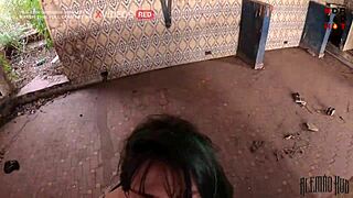 Blonde Babe Fucked in Abandoned Roadside Spot