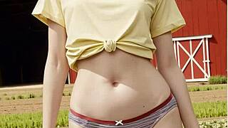 lingerie models pose on the ranch