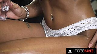 Cute ebony romy indy fucks man with pretty feet