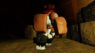 hot cowgirl gets fucked hard while milking her big dicked wolf's cock