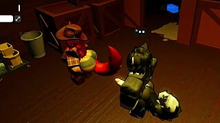 hot cowgirl gets fucked hard while milking her big dicked wolf's cock