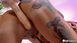 busty milf tina tolley uses dildo naked