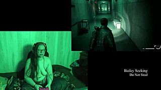 Naked BBW brunette plays at the lake house with her big tits and ass 😏