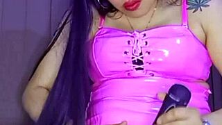 watch this sexy 18 year old latina masturbate her pussy with dildo for you