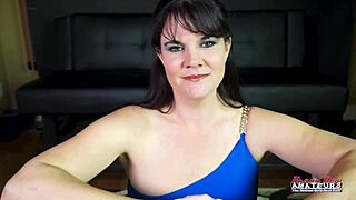 Mature brunette enjoys liquid lunch with group, focusing on busty milf mckayla's interests