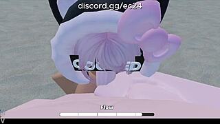 fucking a roblox slutty girl on a beach with rough deepthroat, sex, anal, blowjob, and assfucking