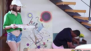 Hypno Trick on Pizza Delivery Teen 18+ Leads to Interracial Pussy Play