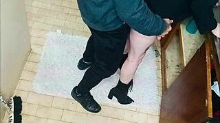 plumber fixes sink and gets wet 😏