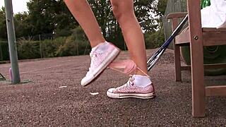 Unbelievable! Tennis Girl Claudia Rossi Goes Solo with Toys!