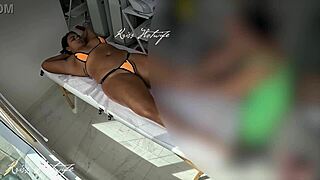 Delicious Massage with Bikini Stuck in Big Pussy