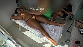 Delicious Massage with Bikini Stuck in Big Pussy