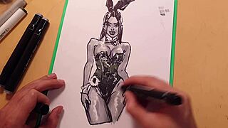 I sketched a hot girl in latex