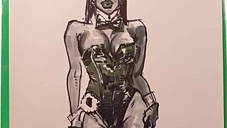 I sketched a hot girl in latex
