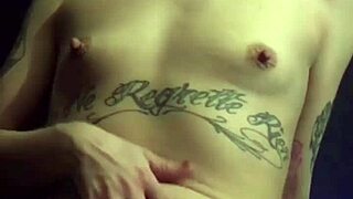 Clockwork Bleu, tattooed british beauty, bathes seductively in usa