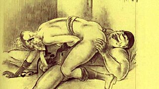 I love browsing through these vintage erotic drawings in the antique section