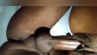 I’m obsessed with this African big booty babe’s close up creampie action