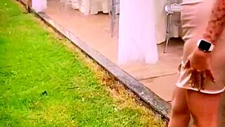 Casual wife showing off at wedding!