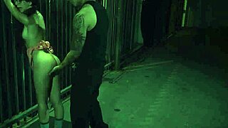 Outdoor pool party nymphs in glasses get dominated by guys