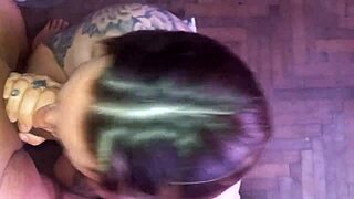 Two parts of rich milk that make me choke on his dick