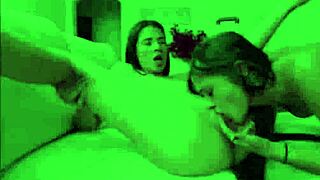 Petite 18+ Lesbian Teen 18+ Stepsisters Orgasm Threesome with Big Dick Stepbrother Pov