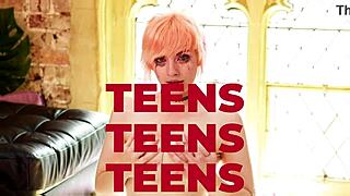 British Teen 18+ Rides Lucky Guy's Face In Muff Diving Foreplay.