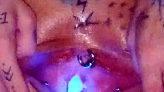 Amateur stretches piss hole, cums from wet pussy training