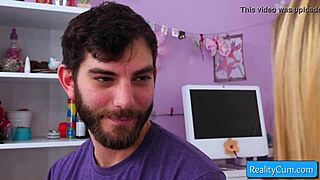 Natalie Knight gets juicy pussy fingered and gives amazing blowjob in POV.