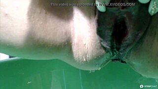 Wet Russian girl delivers hot squirt and wild pissing show on webcam for fans.