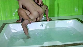 colombian big-ass whore gets doggystyle fucking and blowjob in bathroom