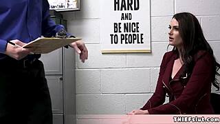 Elegant Brunette Chick Caught Shoplifting And Faces Consequences