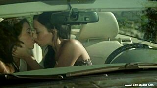 I watch these beautiful blonde and redhead babes kissing and using toys for lesbian fun, masturbating together