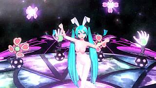 Hatsune Miku in FULL NUDE bunny costume