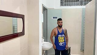 Coworker Fucks Wife in Locker Room with Husband Watching