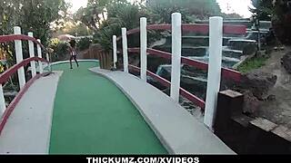 Slimthick ebony gets playful at minigolf