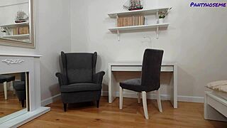 Young babe teases in pantyhose