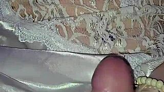 This milf jerks cock and licks every last drop with hunger.