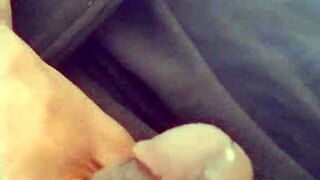 i just got home from work and started fantasizing about my girlfriend wife with slow motion masturbation leading to wet cum in the garage