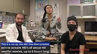 jasmine rose gets an immigration physical, spreading her big ass and shaved pussy in heels