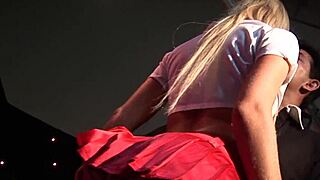 I, uh, fucked that cute blonde lassie bent over and sprayed her with urine