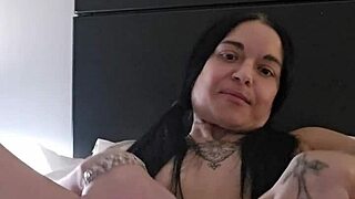 Emy angel touches herself and rubs on her toy while groping