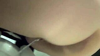 Wife flashes big tits in outdoor toilet before bold fucking with monster cock