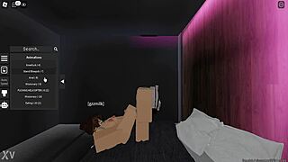 Girlfriend gives intense footjob in roblox