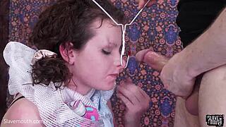 Man, Paige Pierce takes face punishment with a hanger!
