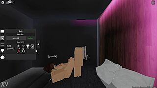 Girlfriend gives intense footjob in roblox