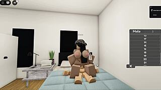 Couple with big tits having sex on Roblox platform.