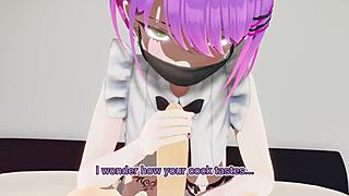 Towa's special service with footjob and blowjob