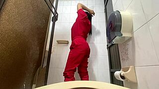 yo, caught this bbw nurse peeing in hospital bathroom!