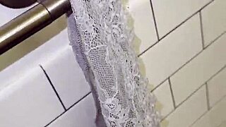 roommate left her thongs in bathroom for me to masturbate then i fucked her hard