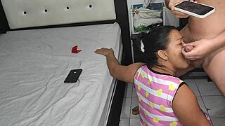 Mature Latina Sucks Young Stepnephew's Cock Boldly