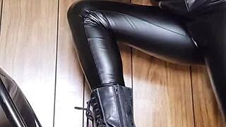 LEATHER AND BOOT DOMME MYMISTRESSK IN HEELS AND SHOES
